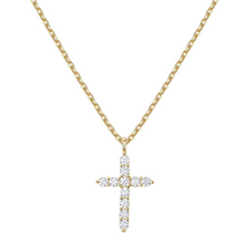 Load image into Gallery viewer, CROSS NECKLACE WHITE TOPAZ
