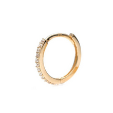 Load image into Gallery viewer, 14k Gold 12MM Diamond Huggie Earrings