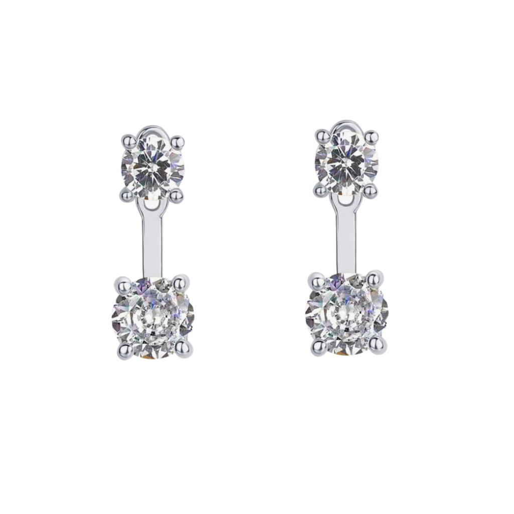 WHITE TOPAZ EAR JACKET