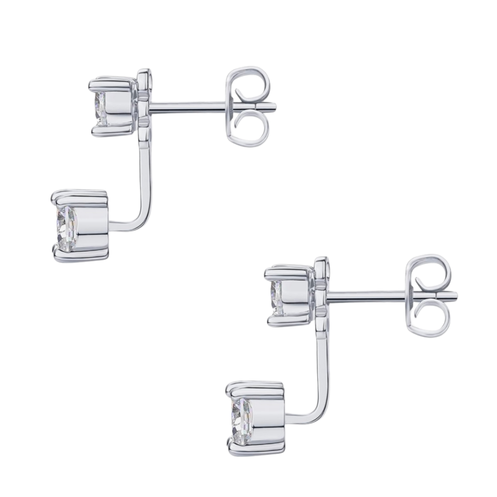 WHITE TOPAZ EAR JACKET