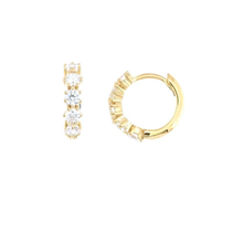 Load image into Gallery viewer, 5 PRONG TOPAZ HOOPS
