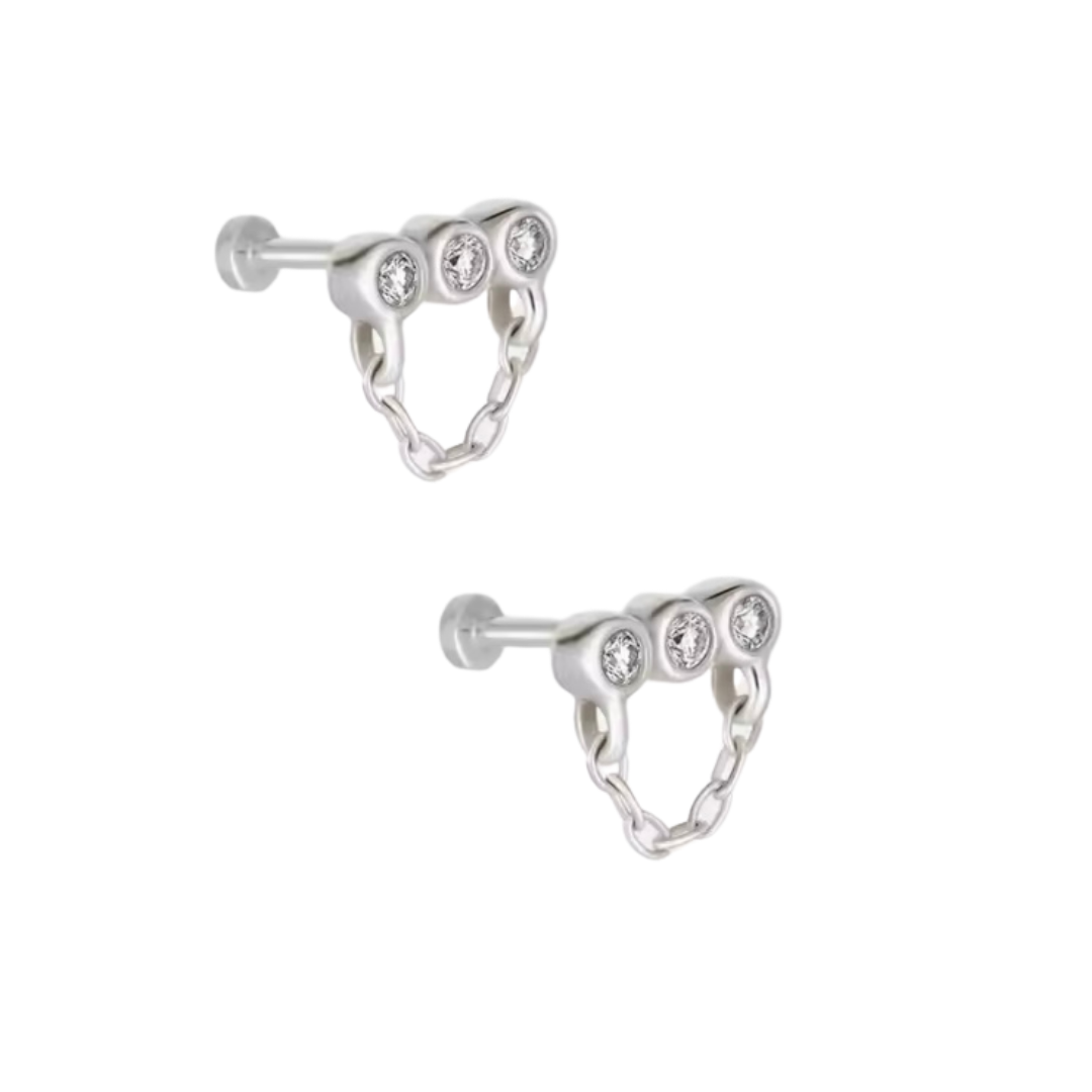 SLEEPER STUDS WHITE SAPPHIRE