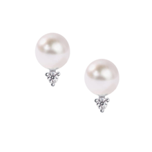 Load image into Gallery viewer, Pearl + White Topaz Studs
