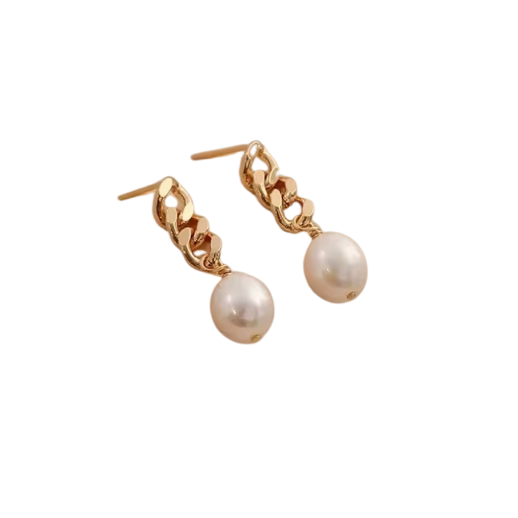 PEARL LOOP EARRINGS