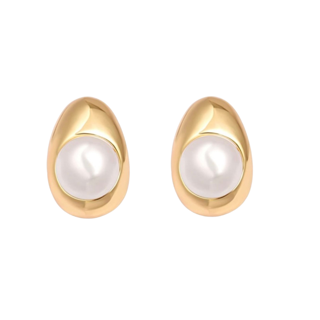 BUTTON PEARL HOOPS