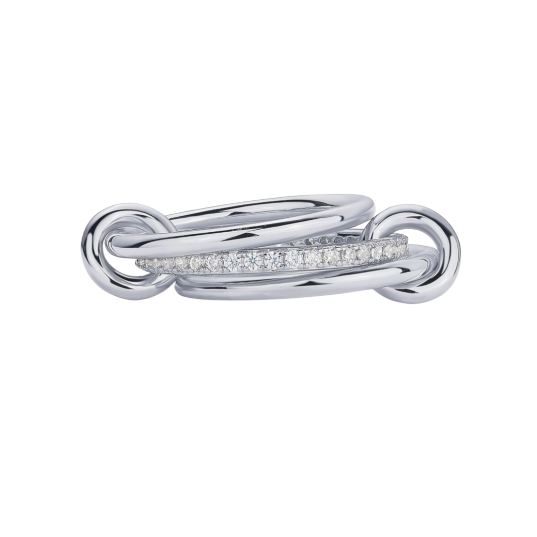 LINKED RING WHITE TOPAZ
