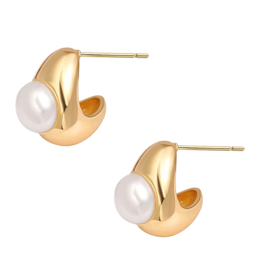 BUTTON PEARL HOOPS