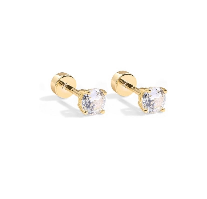 SLEEPER STUDS WHITE TOPAZ
