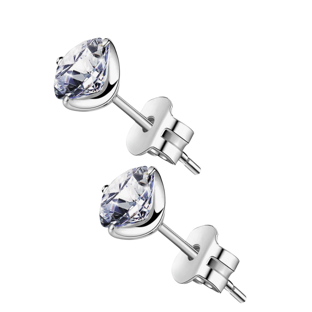STUD WHITE TOPAZ EARRINGS