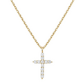CROSS NECKLACE WHITE TOPAZ