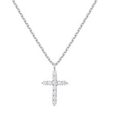 Load image into Gallery viewer, CROSS NECKLACE WHITE TOPAZ
