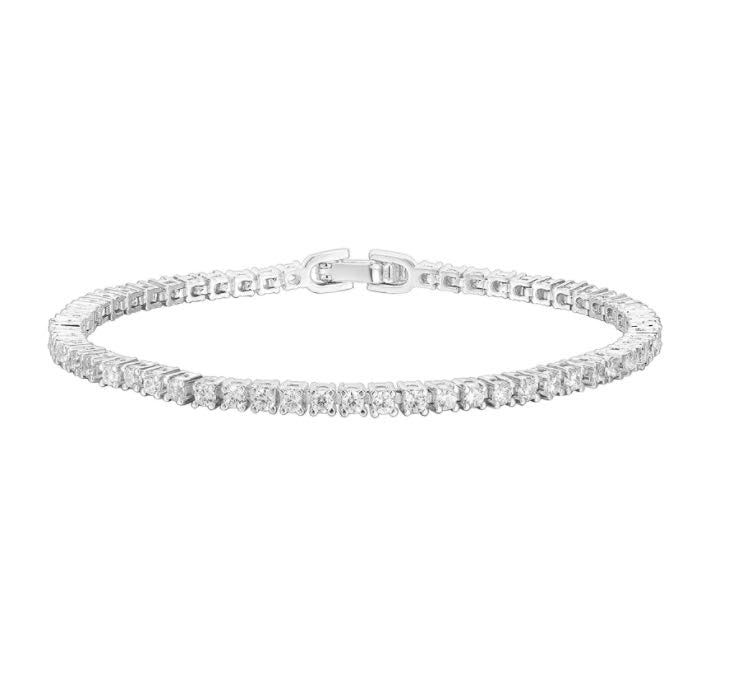 TENNIS BRACELET 22k gold filled white topaz