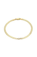 14k GOLD CUBAN LINK DIAMOND BRACELET