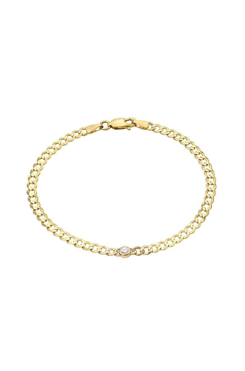 14k GOLD CUBAN LINK DIAMOND BRACELET